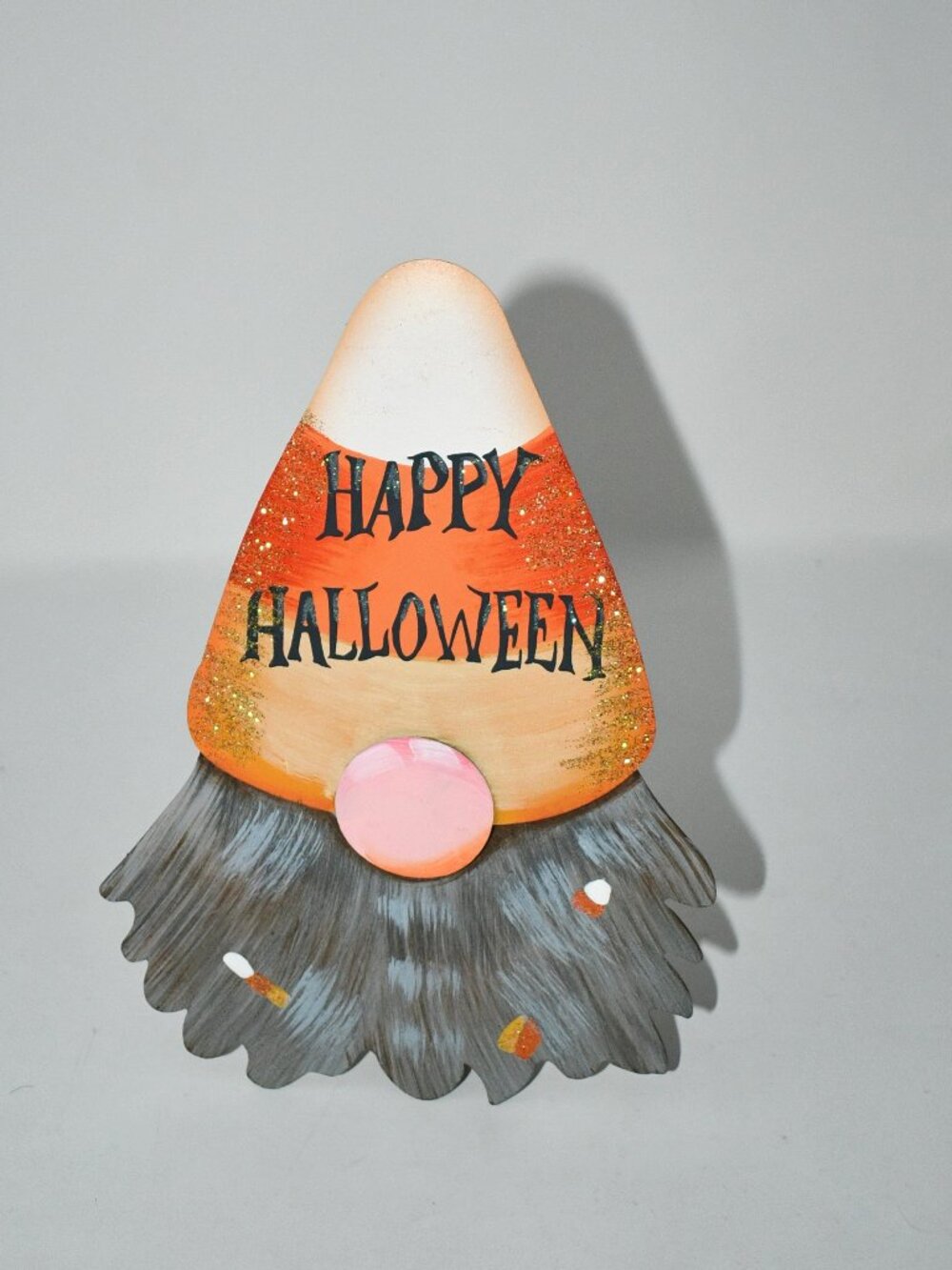 RTC Happy Halloween Candy Corn Gnome Metal Garden Stake Decor F21003 NWT